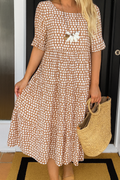 Matilde | Vestido midi de lunares con manga corta