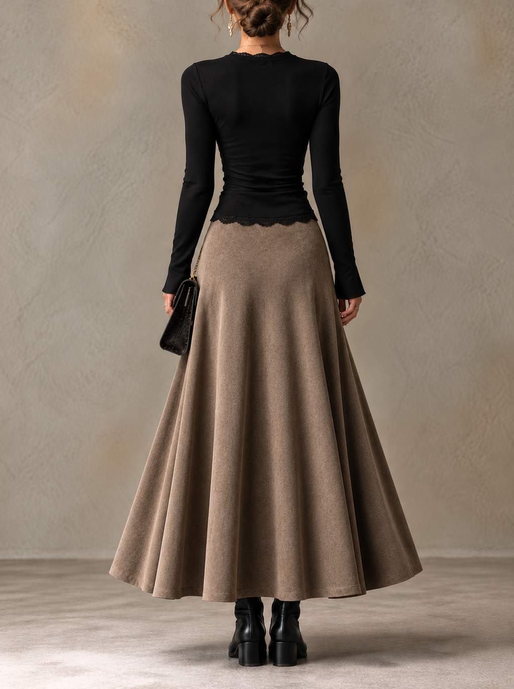 Vera | Conjunto de blusa con encaje y falda larga