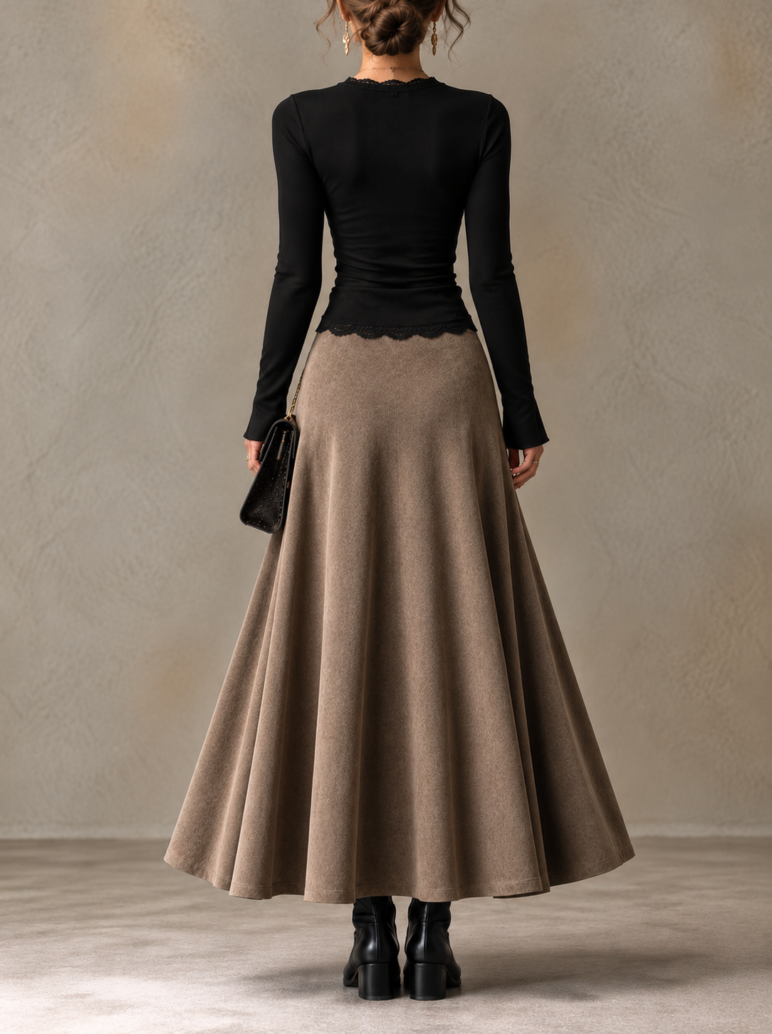 Vera | Conjunto de blusa con encaje y falda larga