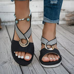 Lucina | Sandalias cómodas con argolla dorada