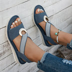 Lucina | Sandalias cómodas con argolla dorada