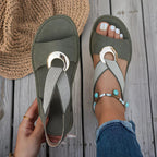 Lucina | Sandalias cómodas con argolla dorada