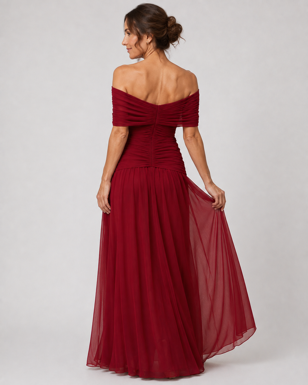 Liana | Vestido largo strapless de chiffon