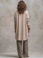 Simona | Conjunto de tres piezas con saco abierto y pantalón de pierna ancha