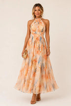 Camelia | Vestido largo halter con espalda descubierta