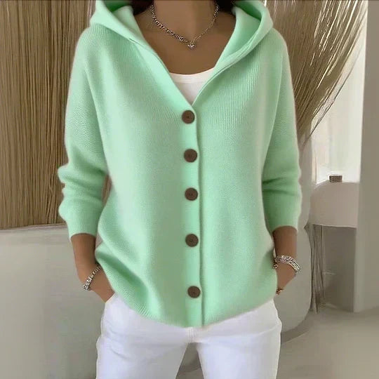 ZOÉ | Cardigan en maille à capuche