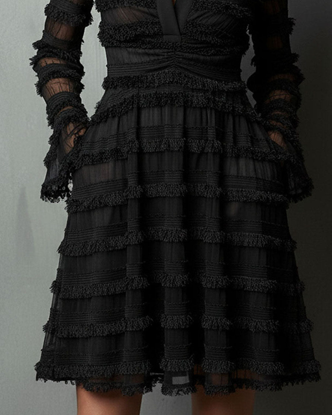 Rosalia | Minivestido con Escote Profundo en V, Negro