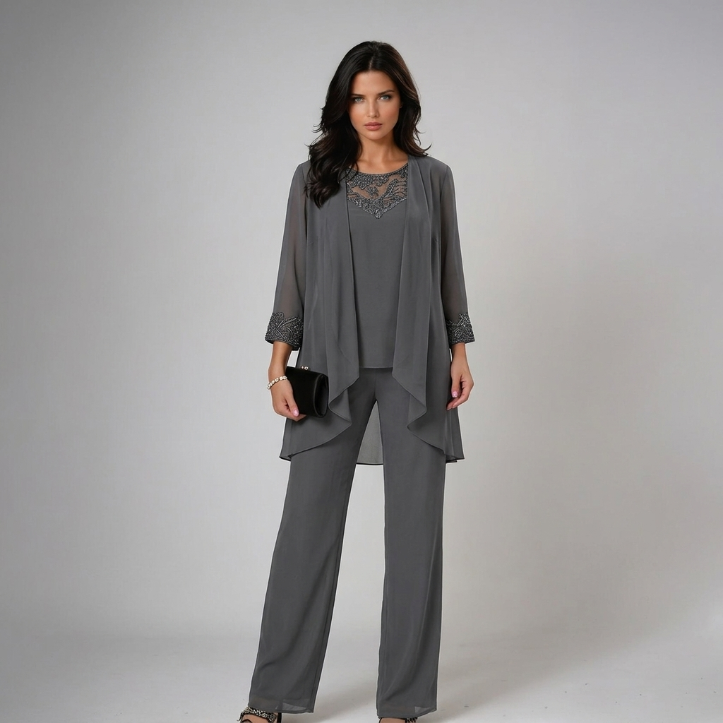 Iva | Elegante conjunto de tres piezas con pedrería