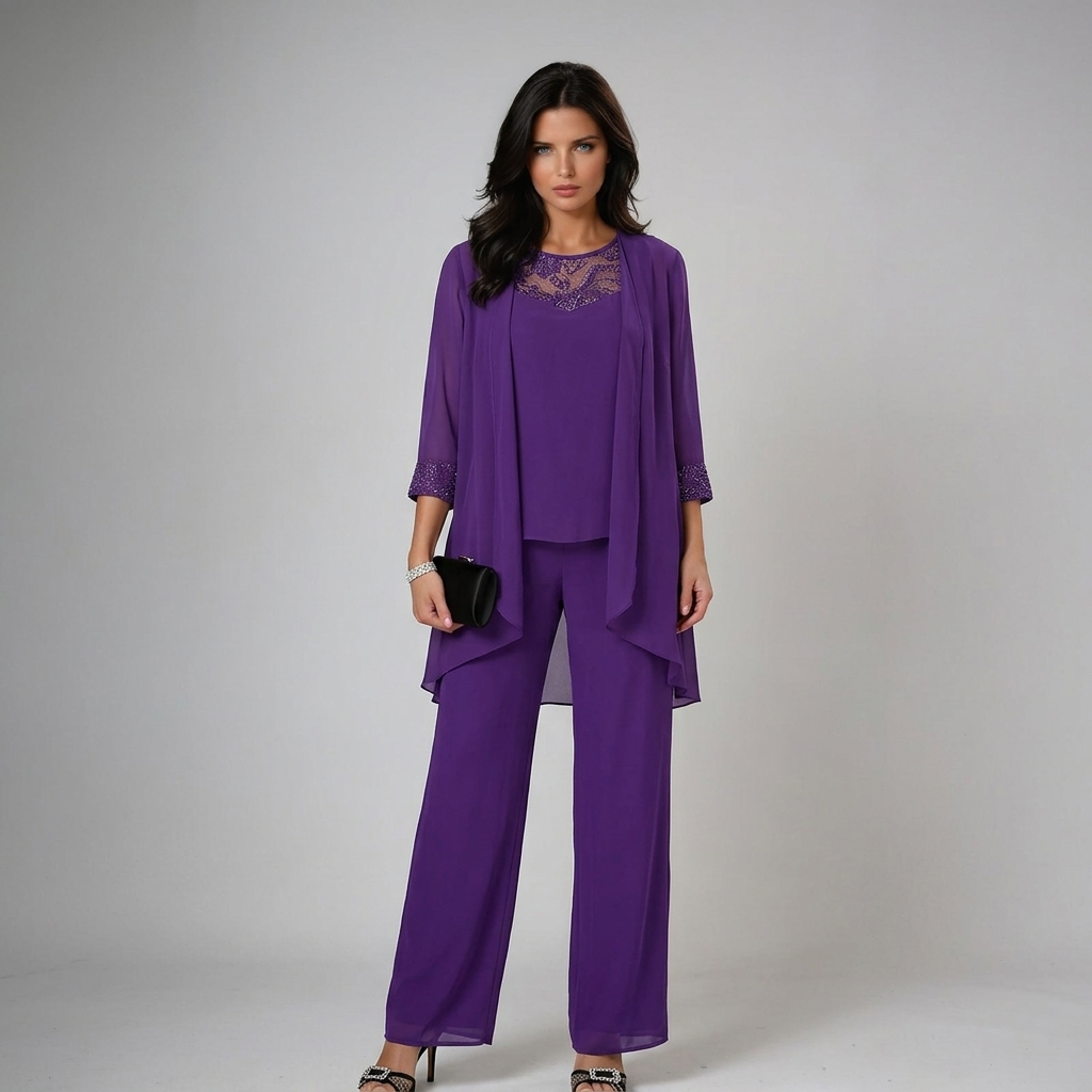 Iva | Elegante conjunto de tres piezas con pedrería