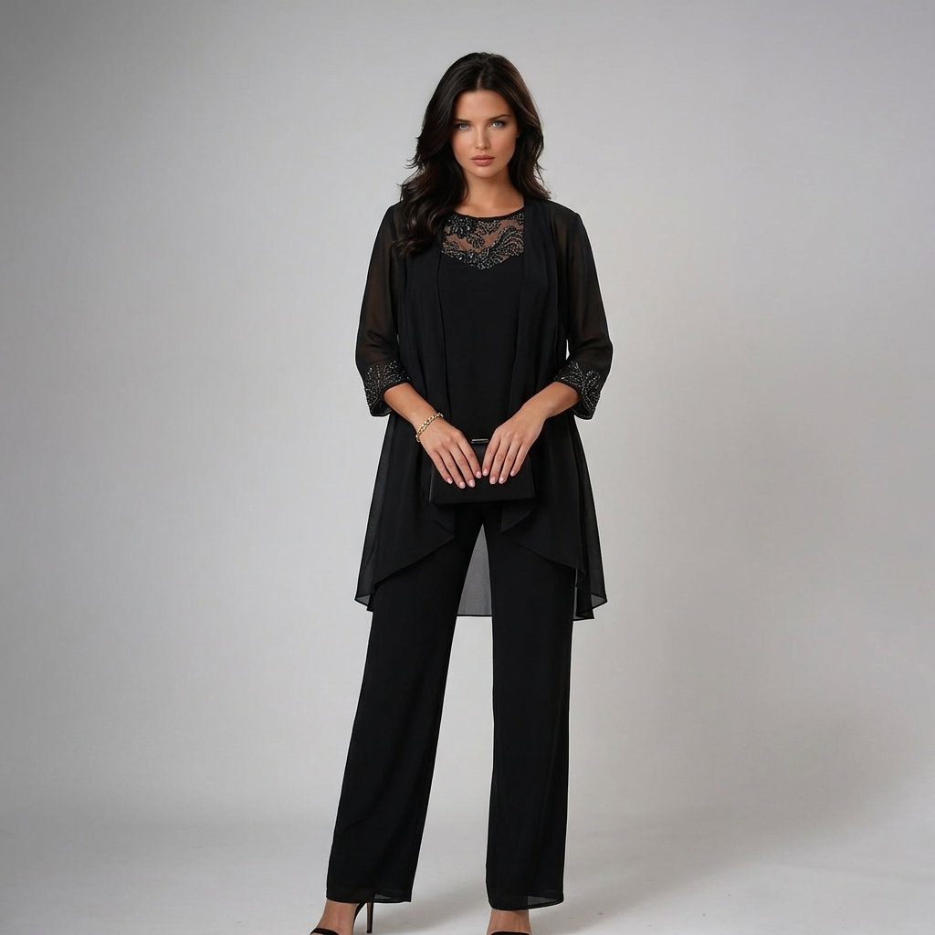 Iva | Elegante conjunto de tres piezas con pedrería