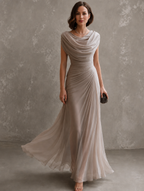 Giliana | Vestido largo drapeado sin mangas