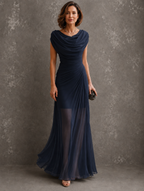 Giliana | Vestido largo drapeado sin mangas