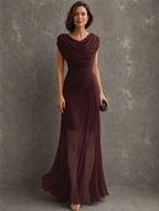 Giliana | Vestido largo drapeado sin mangas