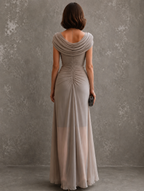 Giliana | Vestido largo drapeado sin mangas