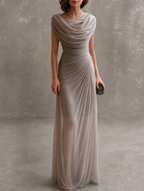 Giliana | Vestido largo drapeado sin mangas