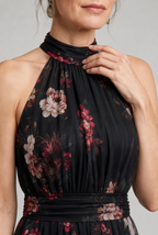 Soraya | Vestido midi floral con cuello halter