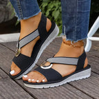 Lucina | Sandalias cómodas con argolla dorada