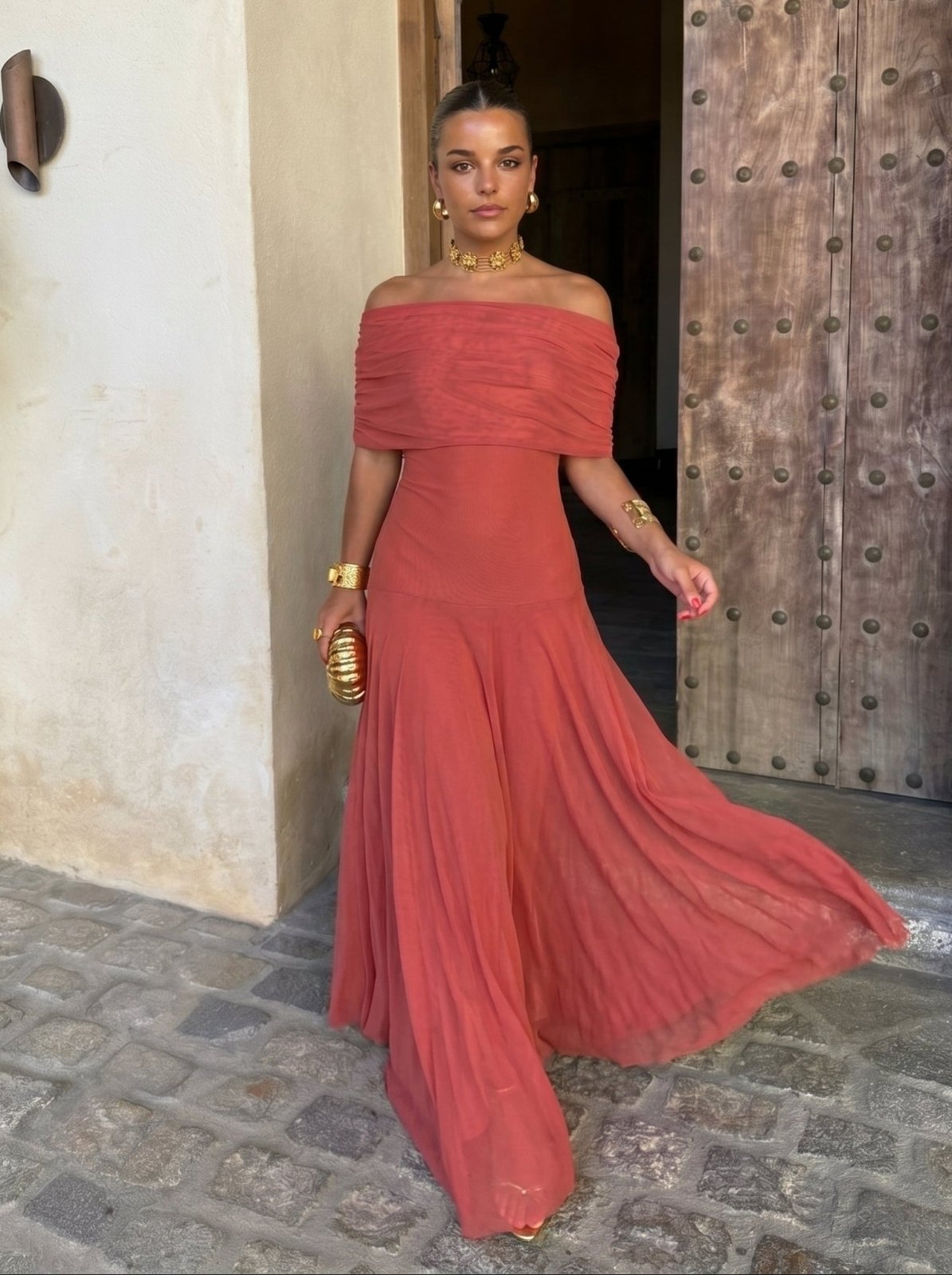 Korina | Vestido largo ajustado de tul