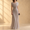 Naira | Vestido largo drapeado con cuello caído