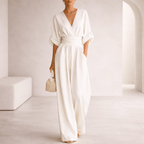 Elina | Jumpsuit de pierna ancha con escote en V